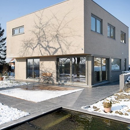 white modern house