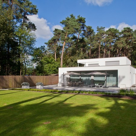 white modern house